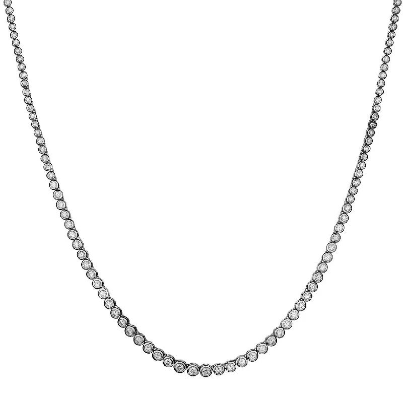 Buy More, Save More Trendy Jewelry BEZEL SET DIAMOND TENNIS NECKLACE