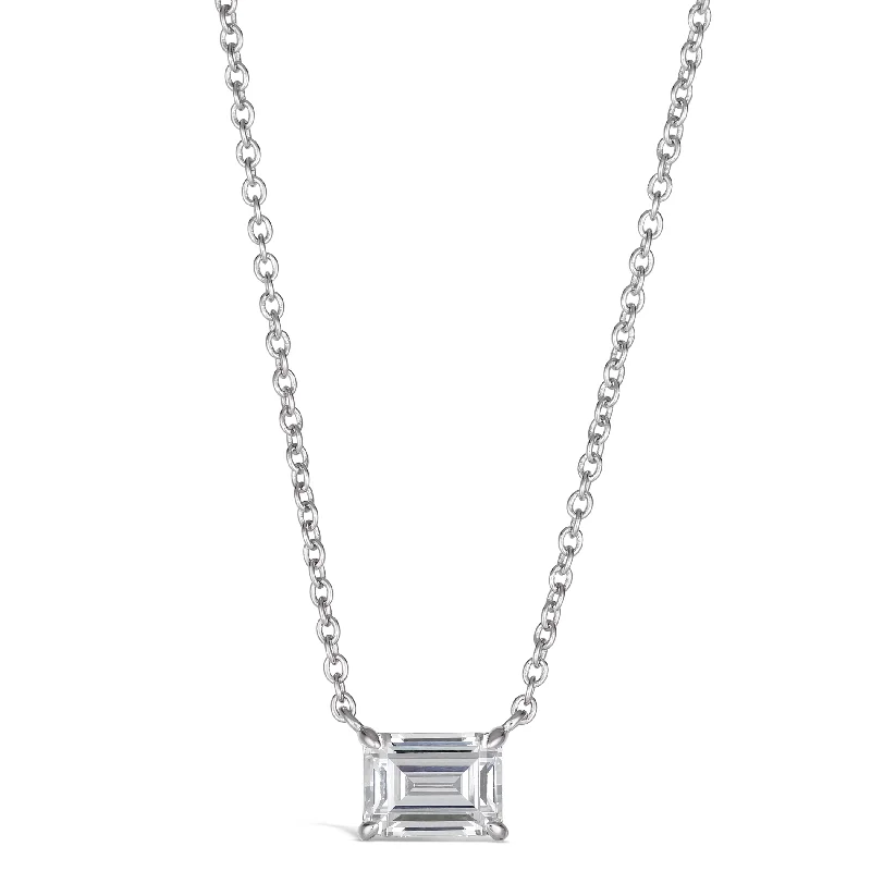 Clearance Sale Gold Hoop Earrings Classic Emerald Cut Solitaire Necklace