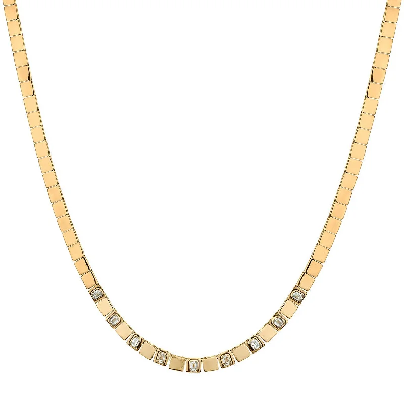 Big Savings, Big Smiles Chain Bracelet EMERALD & GOLD SQUARE NECKLACE
