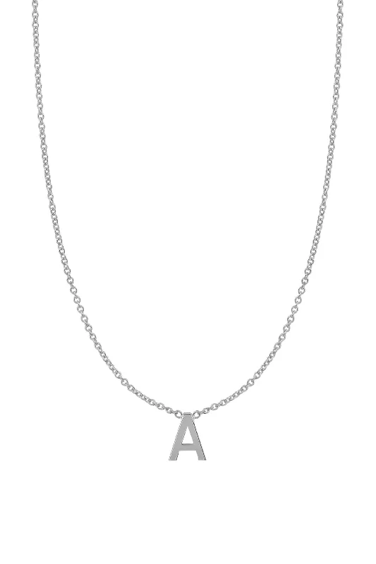 Exclusive Members - Only Sale Trendy Necklace Fine Centered Initial Necklace - 14K White Exclusive Members - Only Sale Trendy Necklace Fine Centered Initial Necklace - 14K White