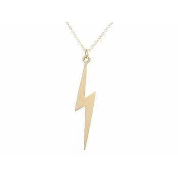 Don't Miss Your Chance Custom Necklace Gold Lightning Bolt Necklace