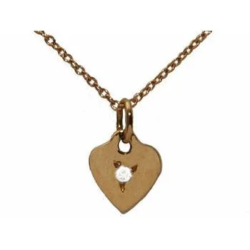Unbeatable Savings Await Gold Bangle Heart with Center Stone Necklace