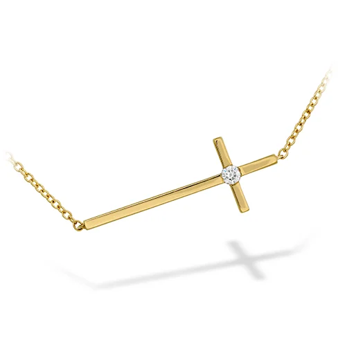 Clearance Sale Adjustable Ring Hearts On Fire Charmed Horizontal Cross Necklace