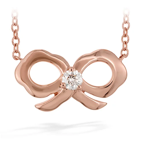 Season - End Clearance Gold Chain Hearts On Fire Lorelei Bow Necklace