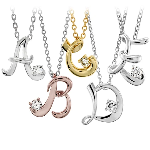 Exclusive Members - Only Sale Silver Choker Hearts On Fire Script Initial Pendant Necklaces Exclusive Members - Only Sale Silver Choker Hearts On Fire Script Initial Pendant Necklaces
