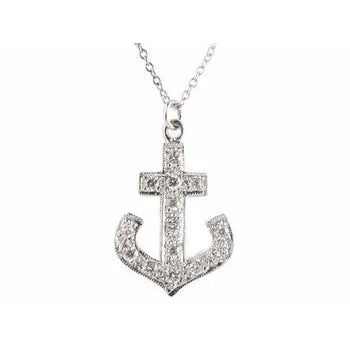 Massive Clearance Sale Simple Earrings Large Pave Diamond Anchor Necklace