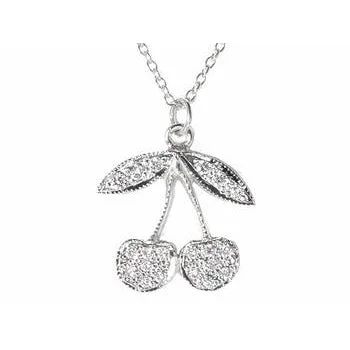 Buy More, Save More Statement Earrings Large Pave Diamond Cherry Necklace