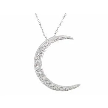Clearance Sale Ruby Necklace Crescent Moon Necklace