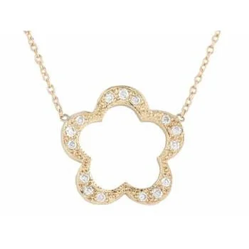 Shop Comfortably at Home Handmade Earrings Open Pave Diamond Flower Necklace