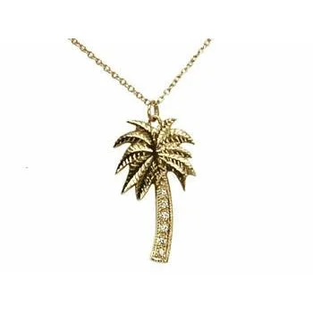Be the First to Rock the Latest Trends Diamond Studs Palm Tree Necklace
