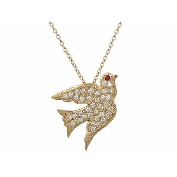 Shop Comfortably at Home Beaded Necklace Pave Diamond Dove Necklace
