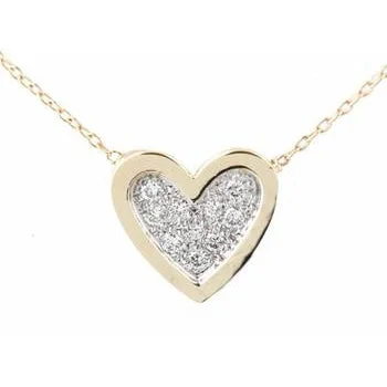 Limited - Edition Collections Now on Sale Trendy Necklace Pave Diamond Heart With Ridge Necklace Limited - Edition Collections Now on Sale Trendy Necklace Pave Diamond Heart With Ridge Necklace