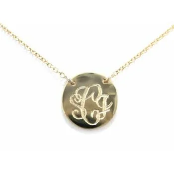 Huge Discounts, Unbeatable Offers Stackable Jewelry Small Monogram Script Disc Necklace Huge Discounts, Unbeatable Offers Stackable Jewelry Small Monogram Script Disc Necklace