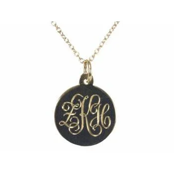 Shop Now, Save Big Bucks Solitaire Ring Small Monogram Script Disc Pendant