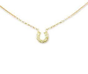 Buy More, Save More Designer Jewelry Small Pave Diamond Horseshoe Necklace