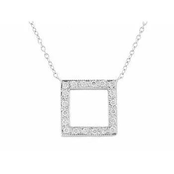 Big Savings, Big Smiles Everyday Jewelry Square Pave Diamond Necklace