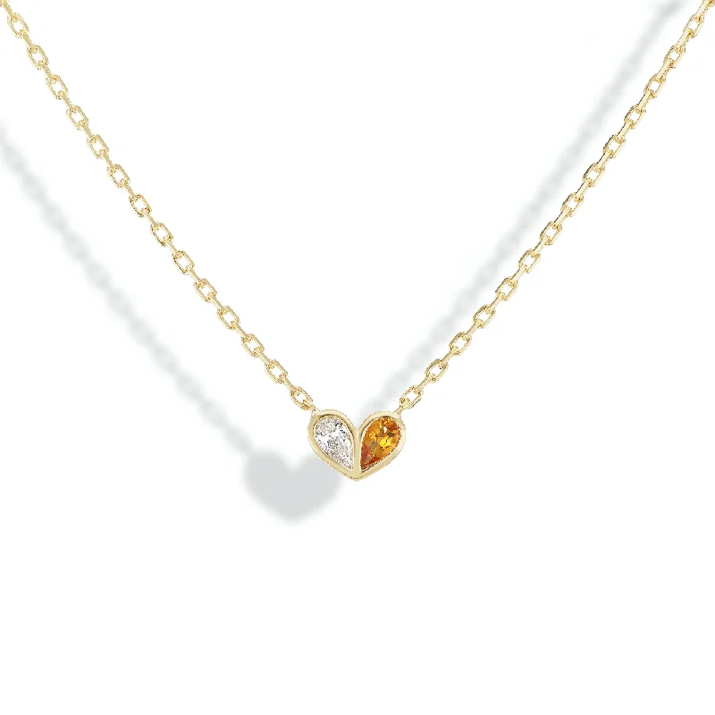 Flash Sale, Grab the Deals Fast Personalized Necklace Sweetheart Necklace Diamond & Citrine Flash Sale, Grab the Deals Fast Personalized Necklace Sweetheart Necklace Diamond & Citrine