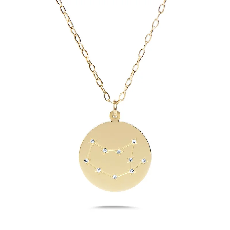 Limited Time, Unlimited Deals Designer Necklace VIRGO - 14k Shiny Gold Plated with CZ Stones Zodiac Sign Necklace Limited Time, Unlimited Deals Designer Necklace VIRGO - 14k Shiny Gold Plated with CZ Stones Zodiac Sign Necklace