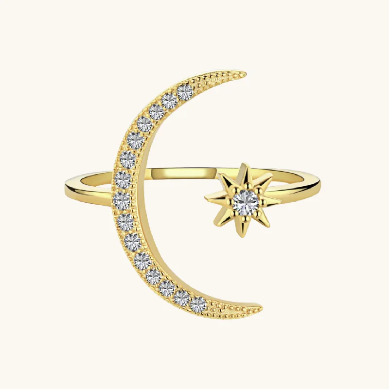 Limited - Edition Collections Now on Sale Beaded Bracelet Gold Adjustable Moon Star Ring