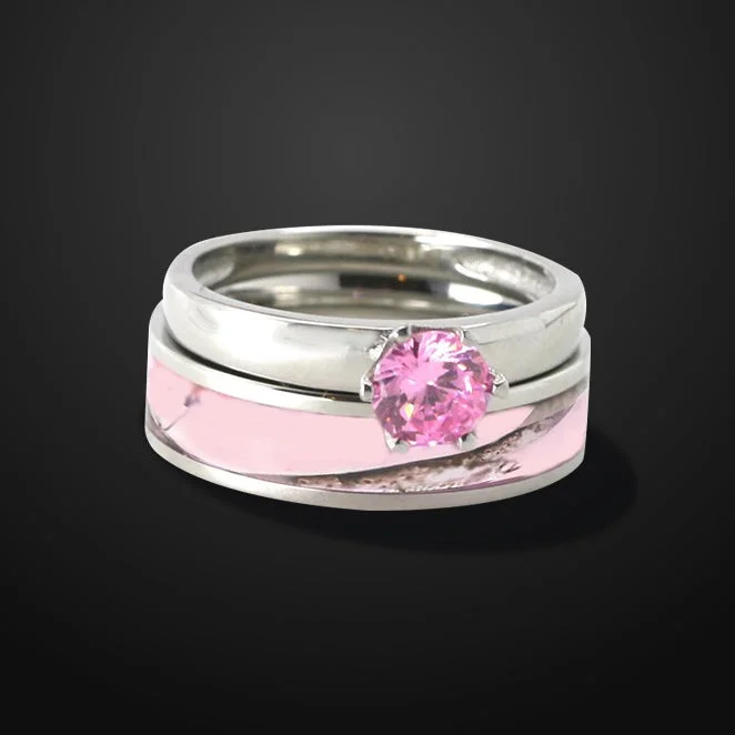 Flash Sale, Grab the Deals Fast Elegant Jewelry 2 piece Pink Camo Wedding Ring Set Camo Engagement Rings Flash Sale, Grab the Deals Fast Elegant Jewelry 2 piece Pink Camo Wedding Ring Set Camo Engagement Rings