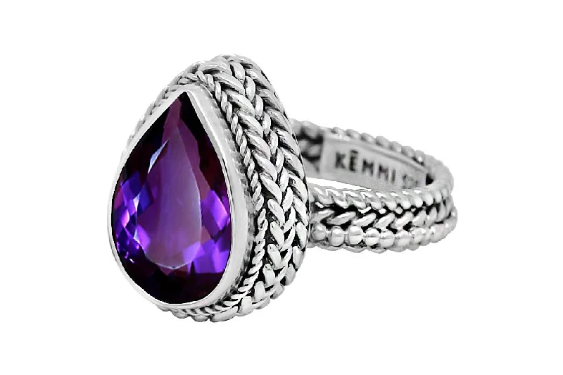 Buy More, Save More Cocktail Ring Silver Amethyst Jasmin Ring
