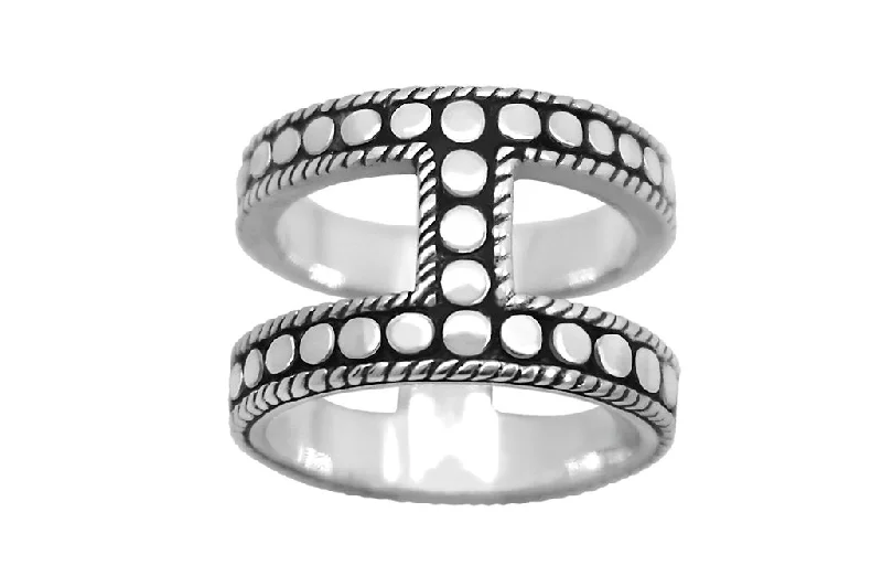 Don't Miss Your Chance Emerald Ring Silver Gravity Oxidized Ring
