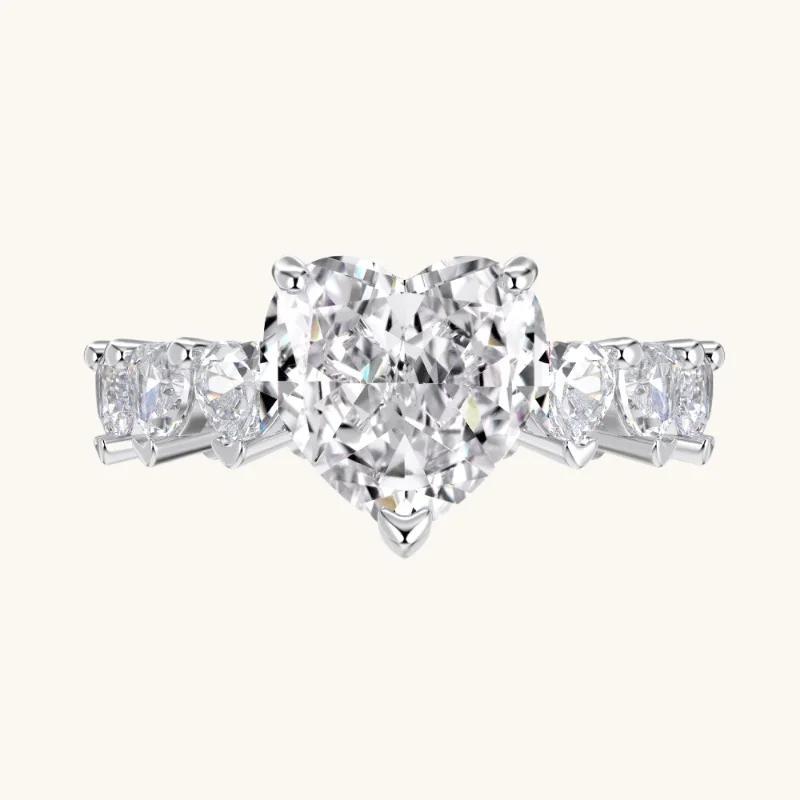 Buy More, Save More Gold Bangle Silver Heart Diamond Ring