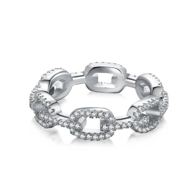Be the First to Rock the Latest Trends Designer Necklace Silver Link Design Diamond Ring
