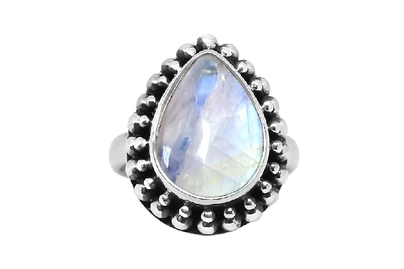Massive Clearance Sale Handmade Pendant Silver Moonstone Galaxy Ring