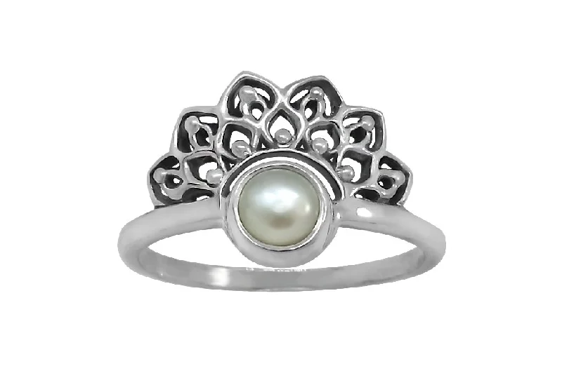 Limited - Time Offer Personalized Necklace Silver Pearl Lotus Ring