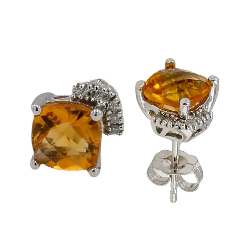 Be the First to Rock the Latest Trends Statement Earrings 10k white gold citrine diamond studs-10473 Be the First to Rock the Latest Trends Statement Earrings 10k white gold citrine diamond studs-10473