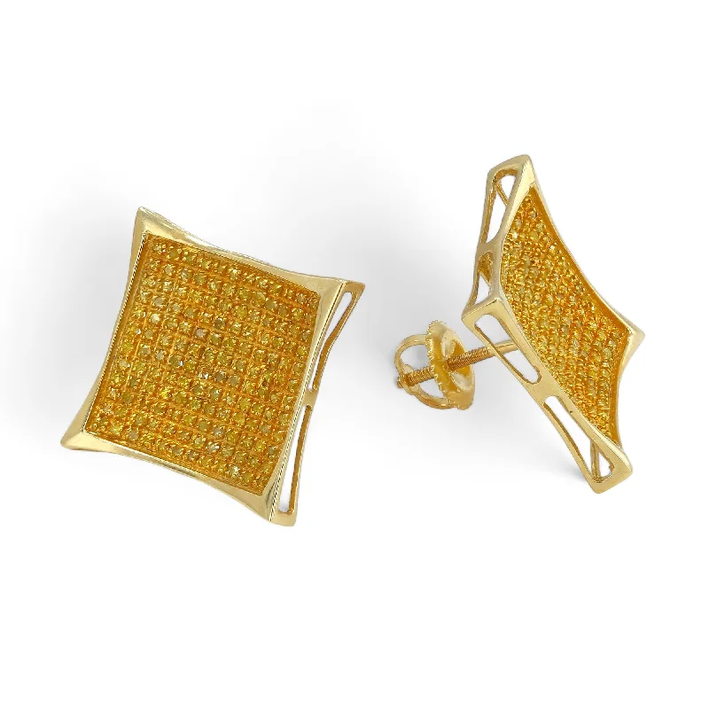 Clearance Sale Silver Choker 10K Yellow Gold and Yellow Diamond Kite Shape Studs-SC0800Y Clearance Sale Silver Choker 10K Yellow Gold and Yellow Diamond Kite Shape Studs-SC0800Y