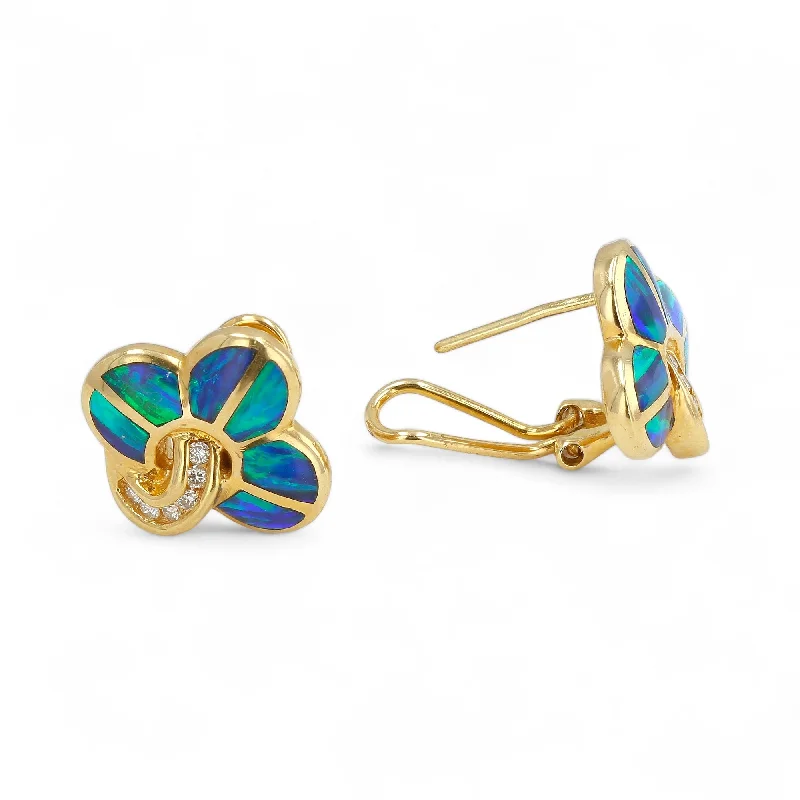 Be the First to Rock the Latest Trends Adjustable Pendant 14K Yellow Gold clover Australian Opal and Diamond Studs-000YD Be the First to Rock the Latest Trends Adjustable Pendant 14K Yellow Gold clover Australian Opal and Diamond Studs-000YD