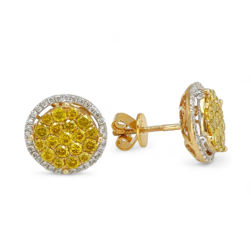 Limited Time, Unlimited Deals Minimalist Studs 10K Yellow Gold and Yellow Diamond Luna Cluster Studs With White Halo-YD1150Y Limited Time, Unlimited Deals Minimalist Studs 10K Yellow Gold and Yellow Diamond Luna Cluster Studs With White Halo-YD1150Y