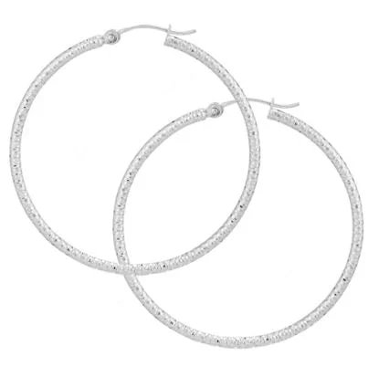 Flash Sale, Grab the Deals Fast Silver Bracelet 14 Karat White Large Hoop Earrings