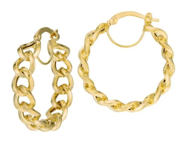 Flash Sale, Grab the Deals Fast Personalized Bracelet 14 Karat Yellow Medium Hoop Earrings