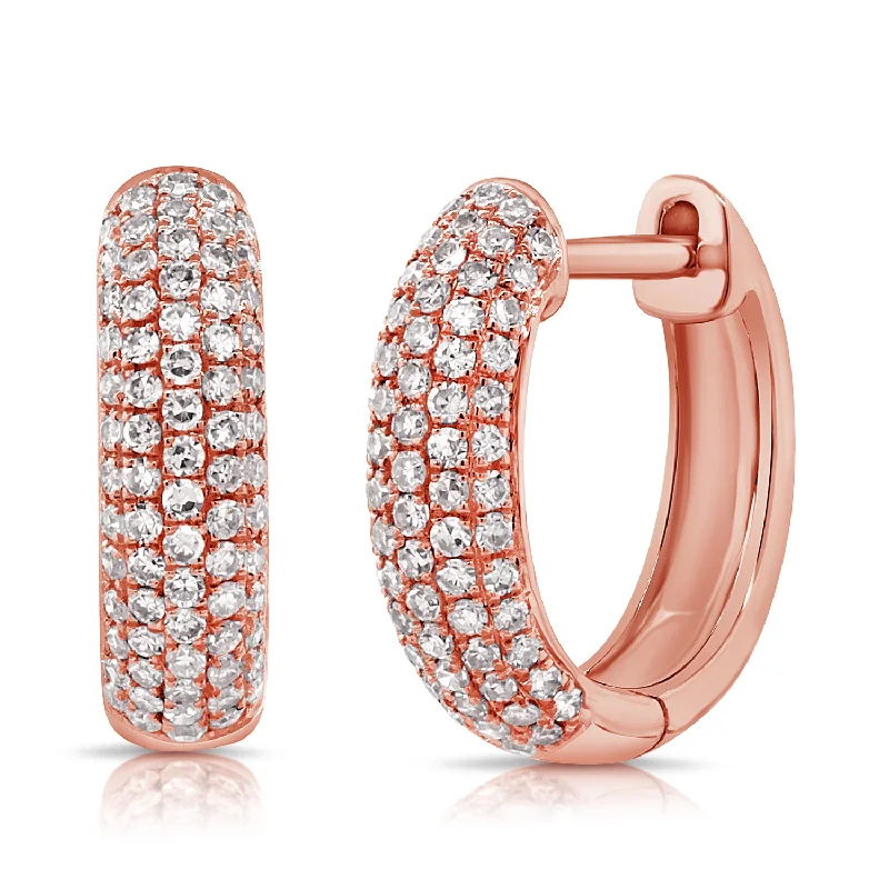 Limited - Edition Collections Now on Sale Layered Necklace 14K Rose Gold Diamond Pave Huggie Earrings Limited - Edition Collections Now on Sale Layered Necklace 14K Rose Gold Diamond Pave Huggie Earrings