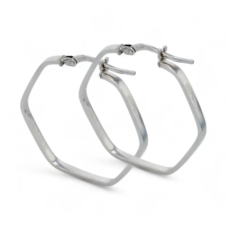 Shop Comfortably at Home Silver Bangles 14k white gold minimalist hoops-10852