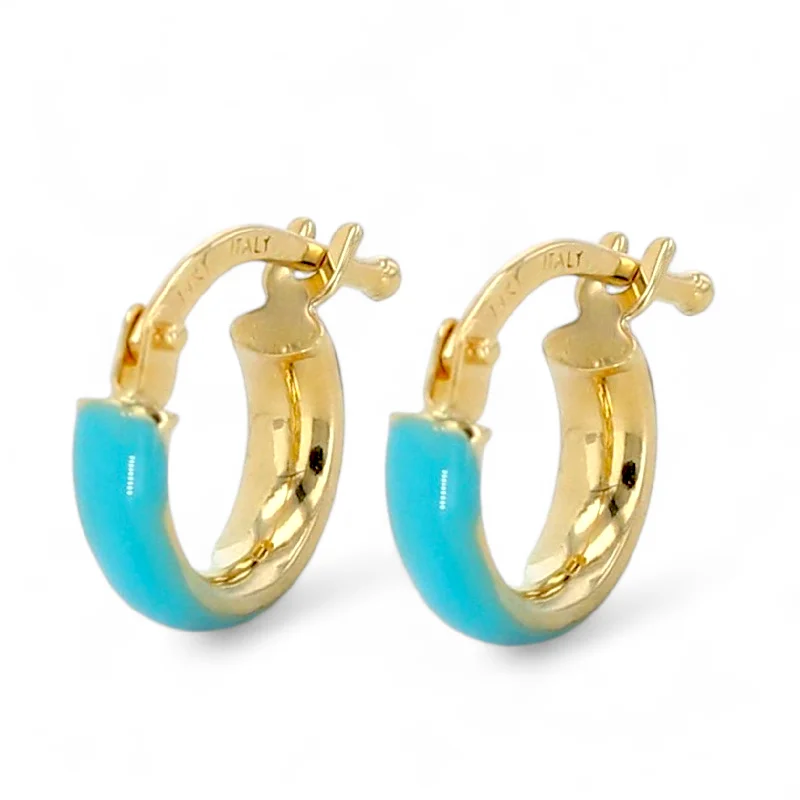 Limited - Edition Collections Now on Sale Boho Earrings 14K Yellow gold aqua Huggies hoops-12041 Limited - Edition Collections Now on Sale Boho Earrings 14K Yellow gold aqua Huggies hoops-12041