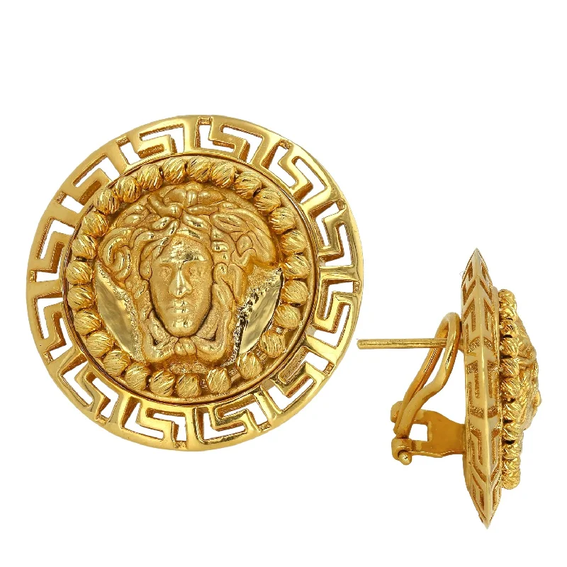 Huge Discounts, Unbeatable Offers Wedding Jewelry 14K Yellow gold coin medusa omega clip studs-152828 Huge Discounts, Unbeatable Offers Wedding Jewelry 14K Yellow gold coin medusa omega clip studs-152828