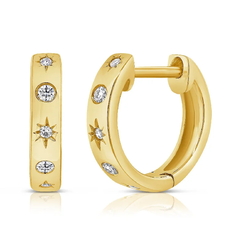 Exclusive Members - Only Sale Beaded Necklace 14K Yellow Gold Diamond Star Huggie Earrings Exclusive Members - Only Sale Beaded Necklace 14K Yellow Gold Diamond Star Huggie Earrings