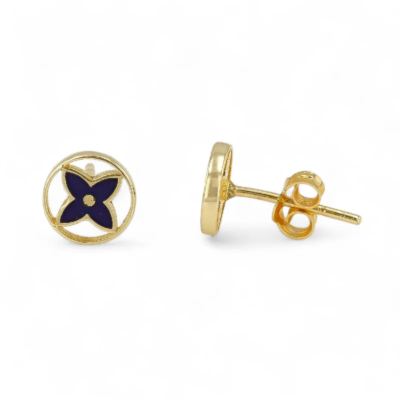 Don't Miss Your Chance Gold Necklace 14K Yellow Gold Blue Enamel Studs Clover-227637 Don't Miss Your Chance Gold Necklace 14K Yellow Gold Blue Enamel Studs Clover-227637
