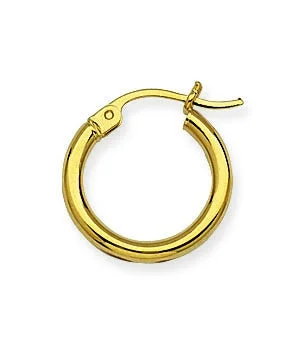 Massive Clearance Sale Classic Gold Ring 14K Yellow Gold Polished 2mm Hoop Earrings