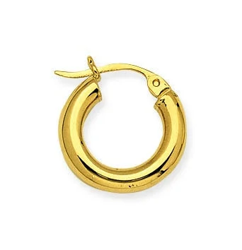Don't Miss Your Chance Eternity Ring 14K Yellow Gold Round Tube Polished 3mm Hoop Earrings