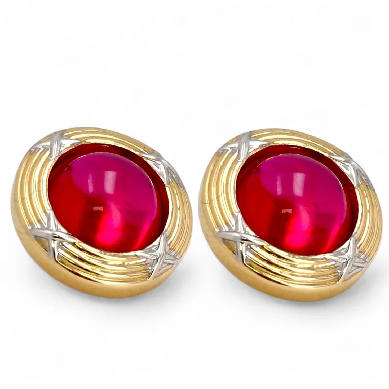 Don't Miss Your Chance Everyday Jewelry 14K Yellow gold ruby cabochon fancy studs-6272828 Don't Miss Your Chance Everyday Jewelry 14K Yellow gold ruby cabochon fancy studs-6272828