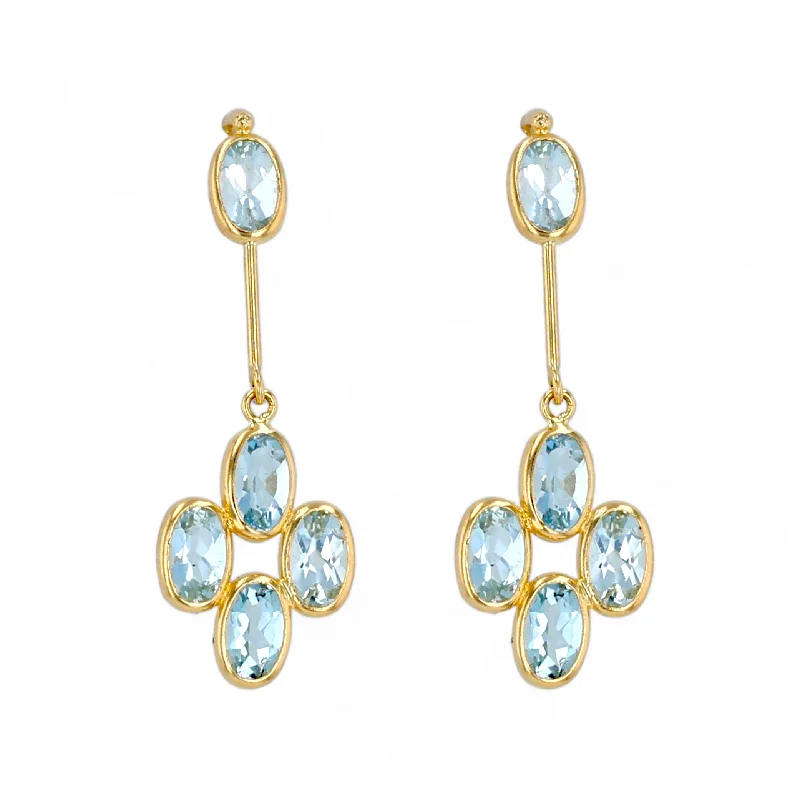 Buy More, Save More Gold Choker 18k yellow gold dangling natural aquamarine studs-582992 Buy More, Save More Gold Choker 18k yellow gold dangling natural aquamarine studs-582992