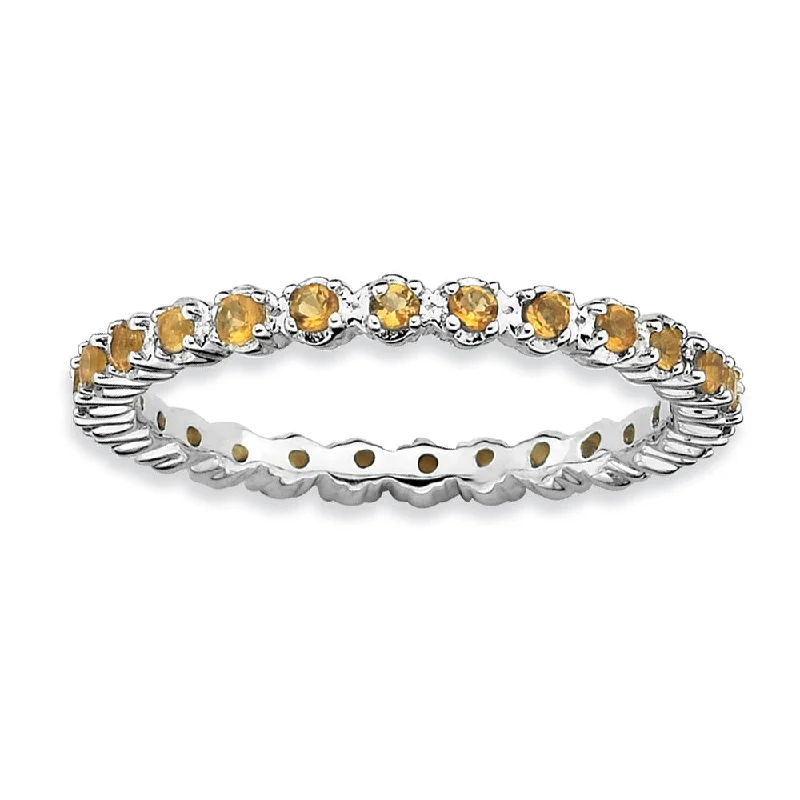 Big Savings, Big Smiles Stackable Rings 2.25mm Silver Stackable Citrine Band