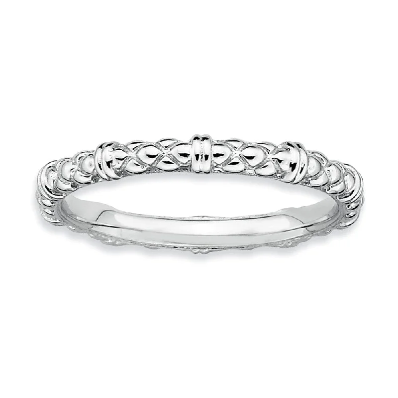 Flash Sale Boho Necklace 2.25mm Stackable Sterling Silver Popcorn Band