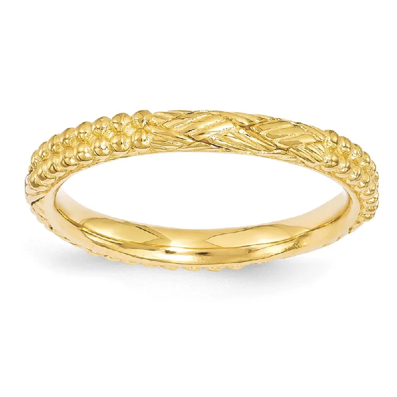 Huge Discounts, Unbeatable Offers Personalized Bracelet 2.5mm Gold Tone Plated Sterling Silver Stackable Patterned Band Huge Discounts, Unbeatable Offers Personalized Bracelet 2.5mm Gold Tone Plated Sterling Silver Stackable Patterned Band