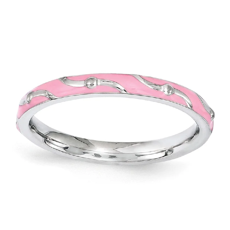 Shop Now, Save Big Bucks Engagement Jewelry 2.5mm Sterling Silver Stackable Expressions Pink Enamel Band Shop Now, Save Big Bucks Engagement Jewelry 2.5mm Sterling Silver Stackable Expressions Pink Enamel Band